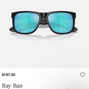 Ray-Ban Black Frame with Aqua Lenses Sunglasses New